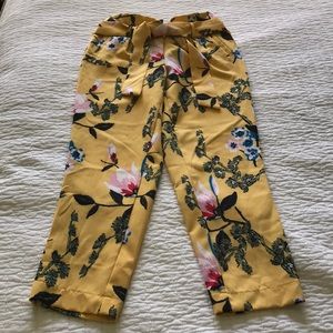 Yellow-Patterned Floral Pants